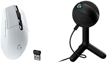 Logitech G305 Lightspeed Wireless Gaming Mouse, White + Yeti Orb RGB Gaming Microphone with LIGHTSYNC, USB Mic for Streaming