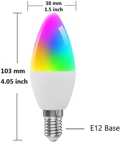 DOGAIN LED Candelabra Bulbs E12 Base, Color Changing and Dimmable Smart Light Bulb, Compatible with Alexa Google Home, Tunable White Chandelier Light Bulbs 320 lm 35w Equivalent, 3 Pack