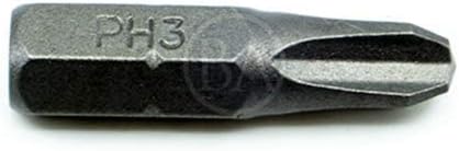 Benchmark Abrasives 1/4 Inch Hex Anti Slip Phillips Insert Screw Head Screwdriver Bits, Rotary Drill Bits for Repairing Electronics, Automotive Parts, Furniture (50 Pack) - (PH3 x 1")