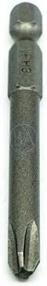 Benchmark Abrasives 1/4 Inch Hex Anti Slip Phillips Insert Screw Head Screwdriver Bits, Rotary Drill Bits for Repairing Electronics, Automotive Parts, Furniture (50 Pack) - (PH3 x 2-3/4")