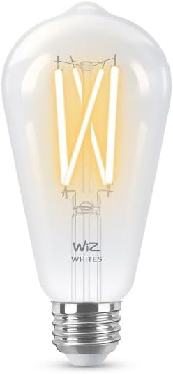 WiZ Clear 60W ST19 Tunable White Filament LED Smart Bulb - Pack of 6 - E26- Indoor - Connects to Your Existing Wi-Fi - Control with Voice or App + Activate with Motion - Matter Compatible