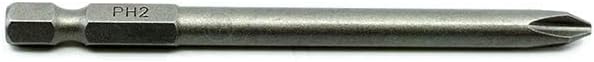 Benchmark Abrasives 1/4 Inch Hex Anti Slip Phillips Insert Screw Head Screwdriver Bits, Rotary Drill Bits for Repairing Electronics, Automotive Parts, Furniture (50 Pack) - (PH2 x 3-1/2")