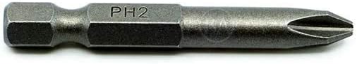 Benchmark Abrasives 1/4 Inch Hex Anti Slip Phillips Insert Screw Head Screwdriver Bits, Rotary Drill Bits for Repairing Electronics, Automotive Parts, Furniture (50 Pack) - (PH2 x 2")