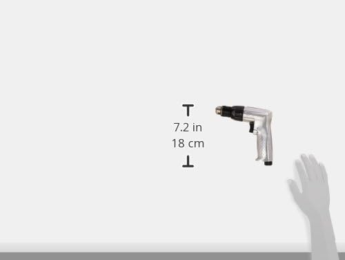 Ingersoll Rand 7802RA 3/8" Keyed Chuck Air Drill, 2000 RPM, 0.5 HP, 2.65in-lb Torque, Pistol