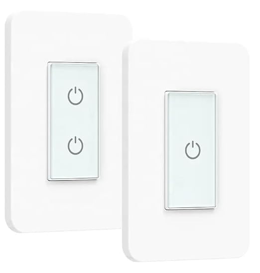 Nexete Smart Light Switch,2.4GHz Wi-Fi Single Pole Touch Switch, Timmer Voice & Smart Life App Control,Compatible with Alexa Google Assistant,Neutral Wire Required,White (Single & Dual Switches)