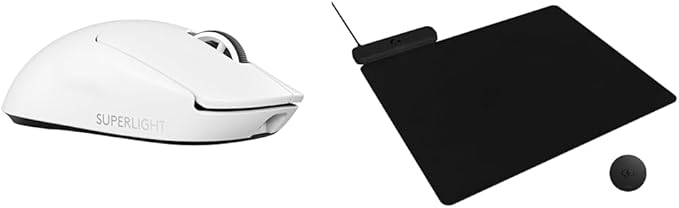 Logitech G Pro X Superlight 2 Lightspeed Wireless Gaming Mouse + Powerplay 2 Wireless Charging Mouse Pad Bundle - White
