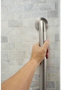 Moen Bathroom Safety 42-Inch Wide Shower Grab Bar with Peened Textured Grip for Handicapped or Elderly, R8942P