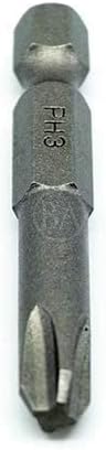 Benchmark Abrasives 1/4 Inch Hex Anti Slip Phillips Insert Screw Head Screwdriver Bits, Rotary Drill Bits for Repairing Electronics, Automotive Parts, Furniture (50 Pack) - (PH3 x 2")