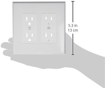 TayMac 2602W Revive Device Wall Plates 2-Gang Masque Decorator Cover, White