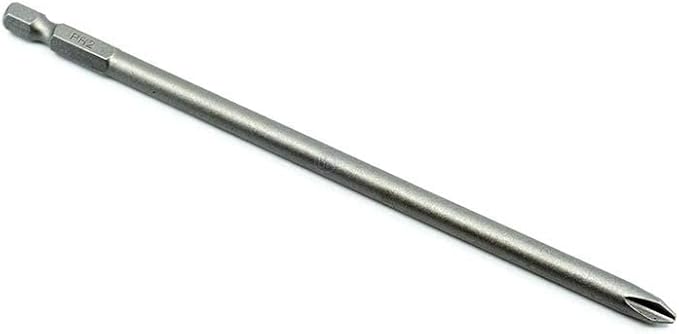 Benchmark Abrasives 1/4 Inch Hex Anti Slip Phillips Insert Screw Head Screwdriver Bits, Rotary Drill Bits for Repairing Electronics, Automotive Parts, Furniture (50 Pack) - (PH2 x 6")