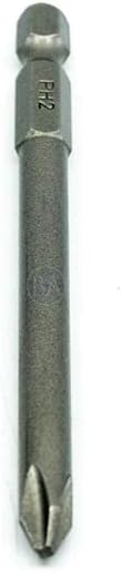 Benchmark Abrasives 1/4 Inch Hex Anti Slip Phillips Insert Screw Head Screwdriver Bits, Rotary Drill Bits for Repairing Electronics, Automotive Parts, Furniture (50 Pack) - (PH2 x 3-1/2")