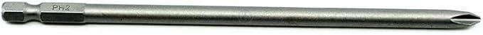 Benchmark Abrasives 1/4 Inch Hex Anti Slip Phillips Insert Screw Head Screwdriver Bits, Rotary Drill Bits for Repairing Electronics, Automotive Parts, Furniture (50 Pack) - (PH2 x 6")