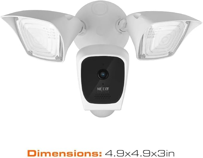 NEXXT Smart Wi-Fi Floodlight Camera - Outdoor Security, 2500 Lumens, 2K 150° View, Weather Resistant, Motion Detection, Night Vision, App Control | Camara de Seguridad