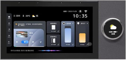 Smart Home Control Panel,7'' Dimmer and Background Music Player,Multifunctional Intelligent Control Touch Screen,Smart Life Tuya App Control Timer Switch for Smart Appliances