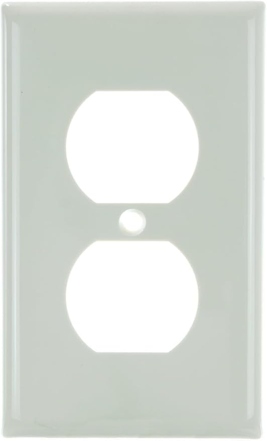 Diodesy- 1-Gang Duplex Receptacle Outlet Wall Plate Unbreakable Plastic Faceplate Cover Standard Size 4.5"H x 2.8"W with 1 Matching Metal Screw Ivory Smooth Finish UL Listed Pack of 12