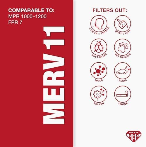 Aerostar 20x30x1 MERV 11 Air Filter, 4 Pack Set of HVAC Furnace Filters, Electrostatic MPR 1000-1200 & FPR 7 (Actual Size: 19 3/4 x 29 3/4 x 3/4 inches)