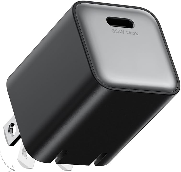 30W Compact Wall Charger, USB C Charger Block with GaN III Tech, PD3.0 PPS QC4.0 Fast Foldable Power Adapter for iPhone 16 15, Galaxy, Pixel, iPad, AirPods,MacBook Air