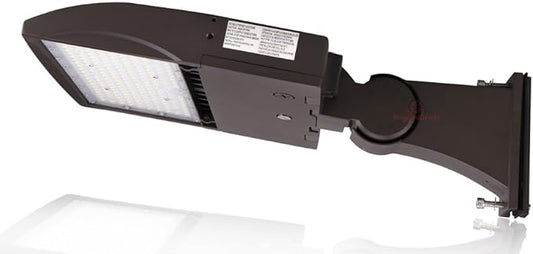 150 Watt LED NextGen Parking Lot Lights - 20,000 Lumen - 5000K - ARM Mount - Without photocell -Brown