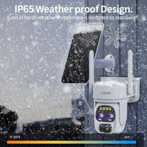 Security Cameras Wirelss Outdoor Solar Powered for Home Security, 360 View Outside Camera,Motion Detection,10x Hybrid Zoom PAN Tile,IP-65 Weather Proof (4 Pack)