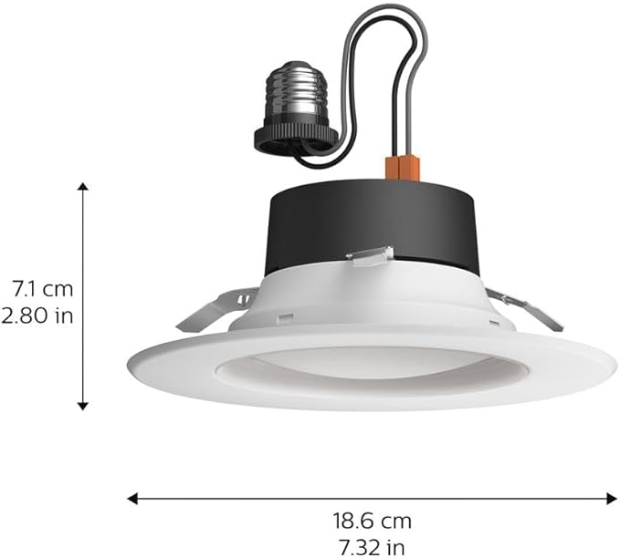 Philips Hue Smart Recessed 5/6 Inch LED Downlight - White and Color Ambiance Color-Changing Light - 1 Pack - 1100LM - Control with Hue App - Compatible with Alexa, Google Assistant and Apple Homekit