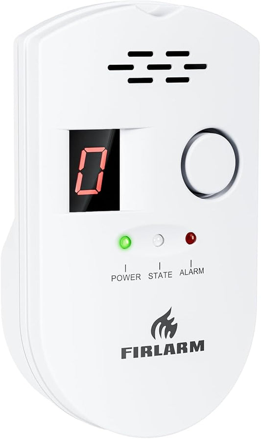 Natural Gas Detector, Plug-in Gas Leak Detector for Home, Propane Leak Alarm for RV and Kitchen, with LED Digital Display