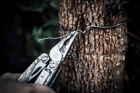 Cherev Tools 19-in-1 Multitool Pliers - Survival Gear Multi Tool with Pocket Knife, Wire Cutter, Ruler, Nail File, Can & Bottle Opener, Cutter, Scissors, Screwdrivers, Self-Driver Bits - Camo Finish