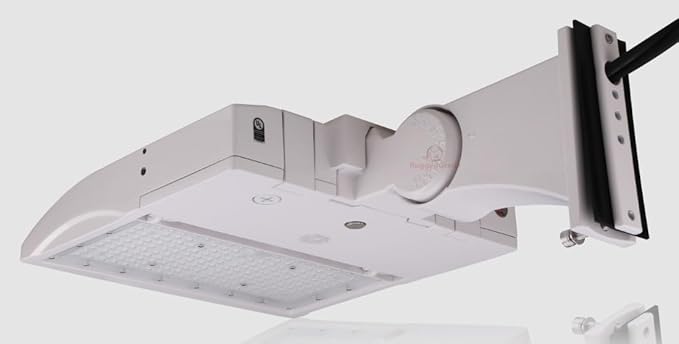 RuggedGrade 150 Watt LED NextGen III Parking Lot Lights - 21,000 Lumen - 5000K - Direct Arm Mount - Without photocell - White Housing