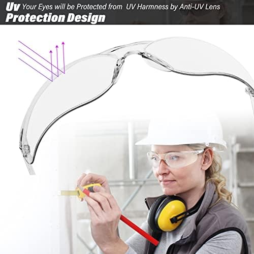 100 Pack Safety Glasses ANSI Z87.1 Scratch Resistant Eyewear for Women Man Lab Goggles Eye Protection