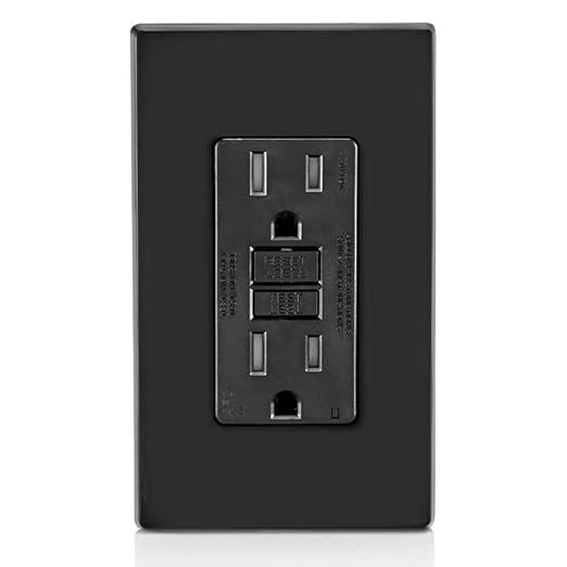 Leviton AFCI Outlet, 15 Amp, Self Test, Tamper-Resistant with LED Indicator Light, Protection from Electrical Fires, AFTR1-E, Black