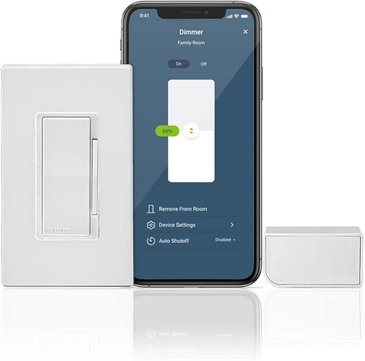 Leviton Decora Smart No-Neutral Dimmer & Wi-Fi Bridge Kit for Older Homes Without a Neutral Wire (Works with My Leviton App for controlling light)