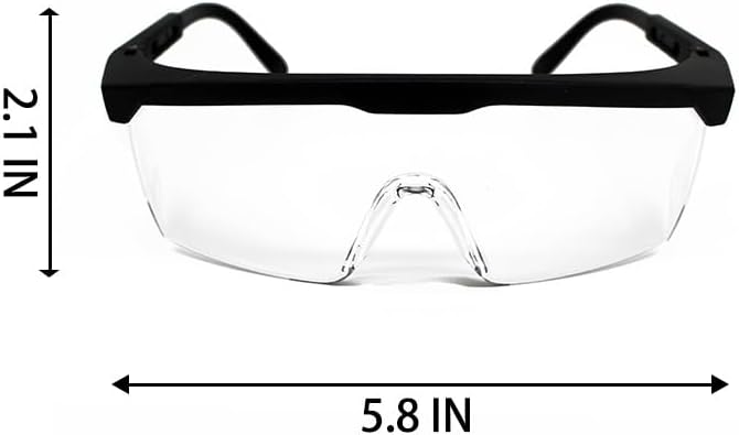 Safety Glasses For Men and Women, Anti Fog Work Glasses for Adjustable Frames and Side Protection