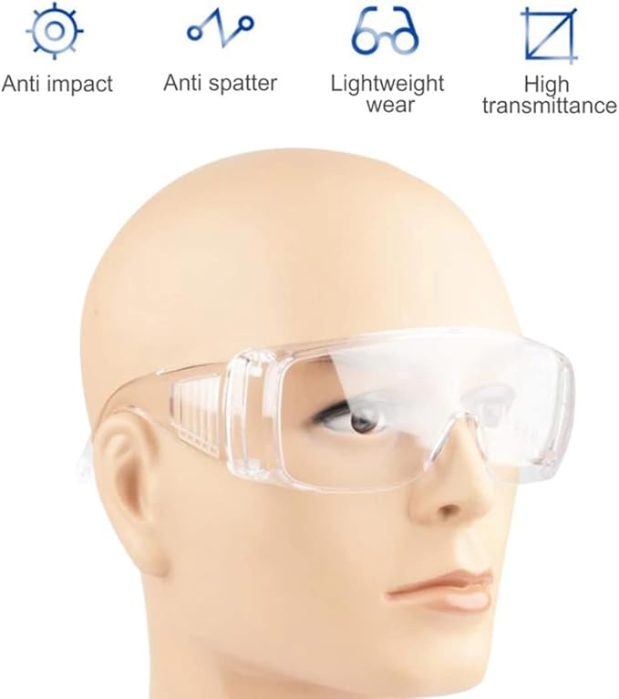 PitLite Safety Goggles Eyeglasses Anti Fog Clear Vent Glasses Lab Work Glasses