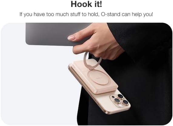 TORRAS 10000mAh Magnetic Portable Charger Power Bank for iPhone, Fast Charging Travel Essential Wireless Battery Pack OStand Compatible with Magsafe, i Phone 16 Pro Max,Pro,15,14,13,12, Rose Gold