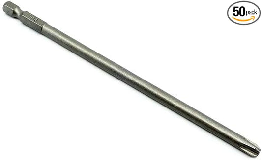 Benchmark Abrasives 1/4 Inch Hex Anti Slip Phillips Insert Screw Head Screwdriver Bits, Rotary Drill Bits for Repairing Electronics, Automotive Parts, Furniture (50 Pack) - (PH3 x 6")