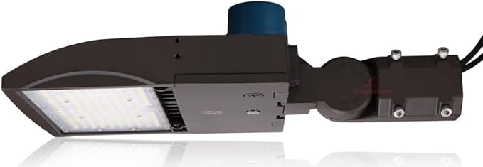 High Voltage 277-480V - 150 Watt LED NextGen III Parking Lot Lights - 21,000 Lumen - 5000K - Slip Fit Mount - Brown - Photocell and Bypass Cap Included