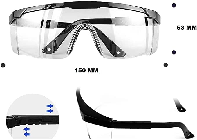 (3 Pack) Safety Glasses Anti Fog & Shattered Proof, ANSI Z87.1 & EN 166 UV Resistant Protective Eyewear Safety Goggles, Wide Frame Eye Shield Goggles Scratch Resistant Best Eye Protection