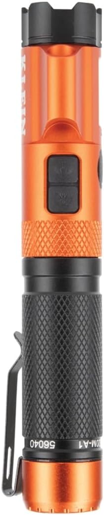Klein Tools 56040 Magnetic LED Flashlight, 350 Lumen Rechargeable Flashlight, Twist Focus, Laser Pointer, Hands-Free, USB Charging Cable, for Work and Outdoor