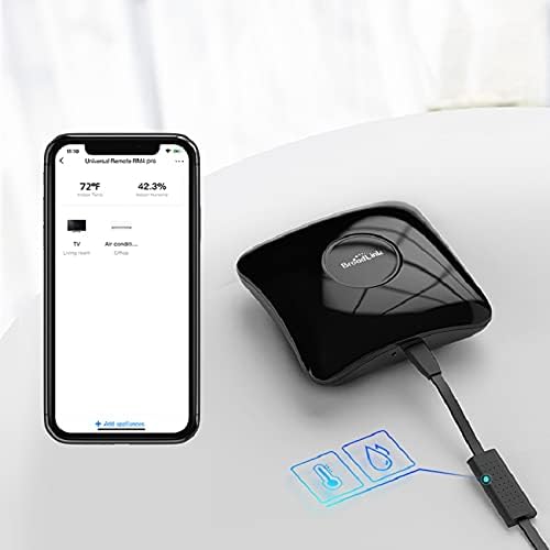 BroadLink RM4 PRO+ HTS2 IR/RF Version Wireless Universal Remote Hub with Temp and Humidity Sensor Smart Home Solution