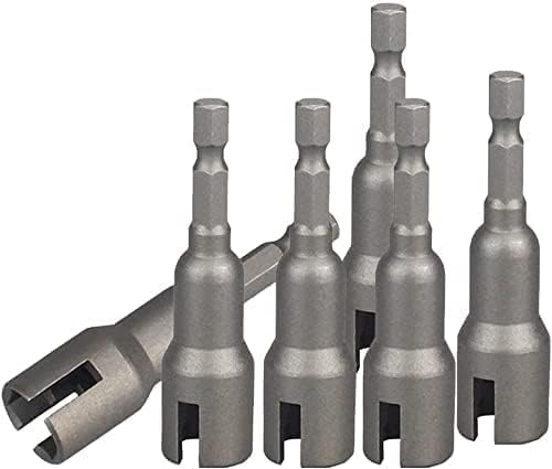 6 Pcs Wing Nut Drill Bit Set, Hurricane Wingnut Driver Power Wing Nut Driver Socket Wrenches Tool Set, 1/4 Inch Hex Shank Steel Drills Bits for Panel Nuts Screws Eye C Hook Bolt Q-Hanger