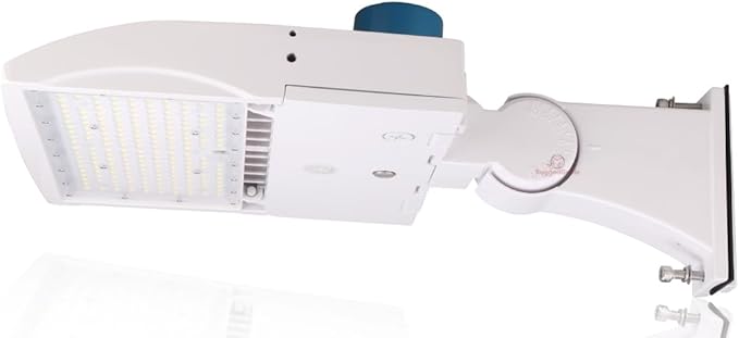 150 Watt LED NextGen III Parking Lot Lights - 21,000 Lumen - 5000K - Direct Arm Mount - with photocell - White Housing