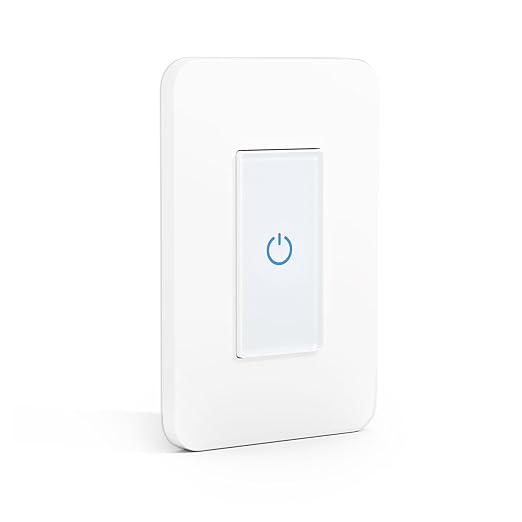 Milfra Touch Smart Switch Single Pole, Smart Light Switch, Smart WiFi Light Switches, Smart Switch Compatible with Alexa and Assistant, Neutral Wire Needed, No hub Required, White, M22-1-1DY