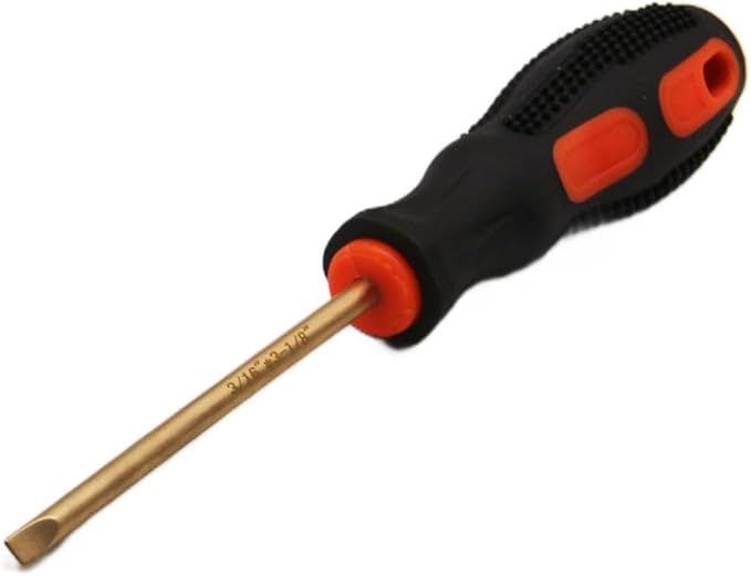 Non-Sparking PH1 screwdriver Phillips #1, Beryllium Bronze Non Spark, 3 Inch (75mm) Working Length, 6-1/4 inch (159mm) Total Length, Spark Free Safety, non-magnetic, corrosion-resistant