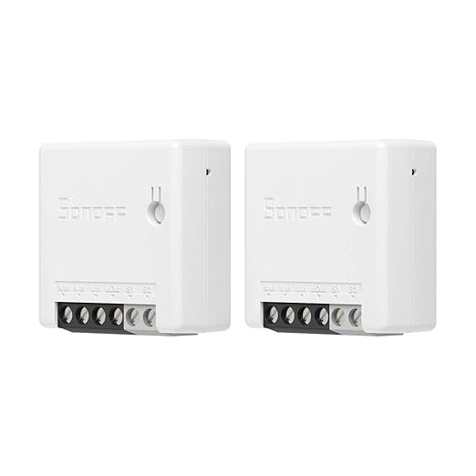 SONOFF Mini R2 10A Smart WiFi Wireless Light Switch, Universal DIY Module for Smart Home Automation Solution, Works with Amazon Alexa & Google Home, No Hub Required 2-Pack