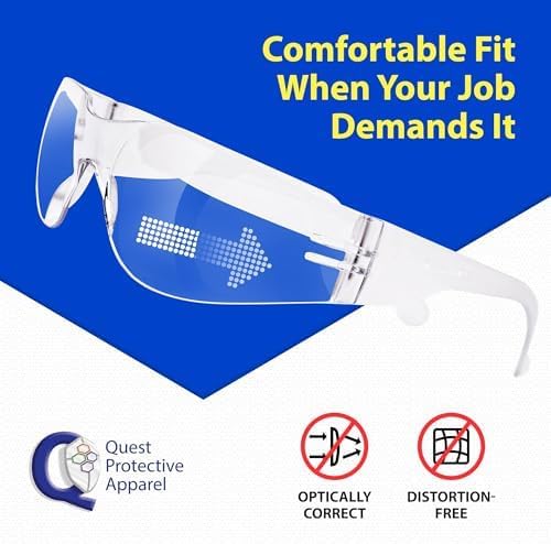 Quest Protective Apparel Safety Glasses - Impact Resistant Lens