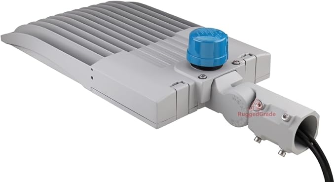 42,000 Lumen - 300 watt NextGen III LED Shoebox Lights - Dimmable - with Photocell - Slip FIT Mount -10KV Surge- Silver Gray Color