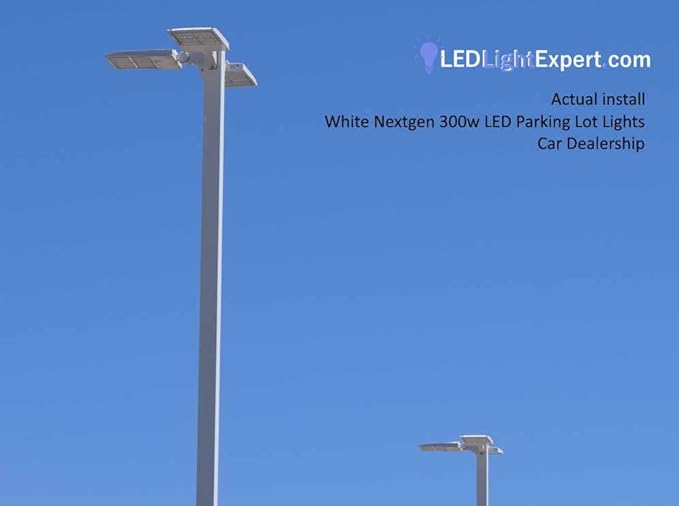 RuggedGrade 150 Watt LED NextGen III Parking Lot Lights - 21,000 Lumen - 5000K - Direct Arm Mount - Without photocell - White Housing