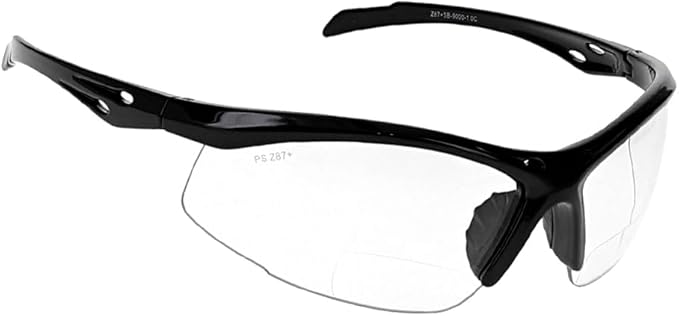 Bifocal Safety Glasses - Safety Glasses with Readers for Healthcare, Woodworkers, Motorcyclists, Workshop - Ansi Z87+