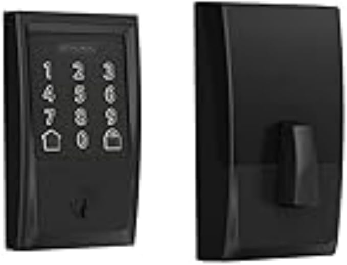 Schlage Encode Wi-Fi Smart Lock with Century Handleset Entry Set for Front Door, Matte Black