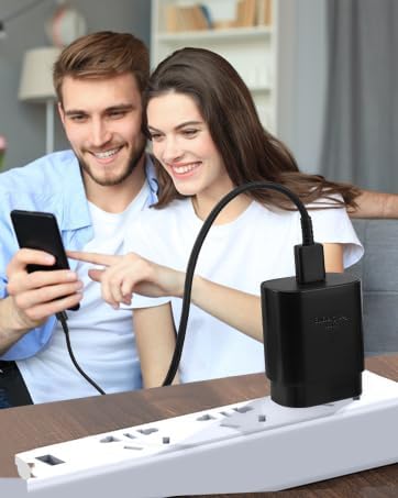 25W Super Fast USB C Charger Block & 6.6FT Android Phone Type C Charger Cable Cord for Samsung Galaxy S25 Ultra/S24+/S24/S23 Ultra/S23/S22 Ultra/S22/S21/S20 /Note10 20-Black