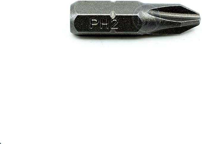 Benchmark Abrasives 1/4 Inch Hex Anti Slip Phillips Insert Screw Head Screwdriver Bits, Rotary Drill Bits for Repairing Electronics, Automotive Parts, Furniture (50 Pack) - (PH2 x 1")